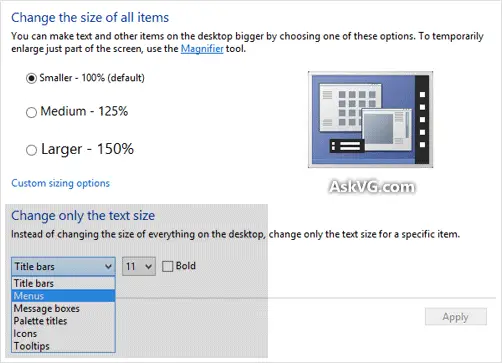 Advanced Apperance Settings In Windows 8