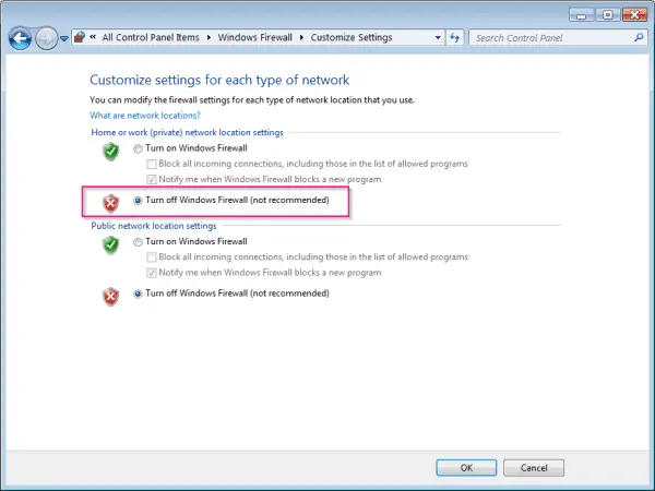 Home_Private_Network_Disable_Windows7_Firewall