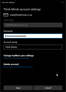 Internet Email Account Settings Windows 10 Mail