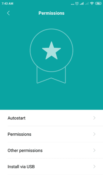 Manage Persmissions Redmi Miui