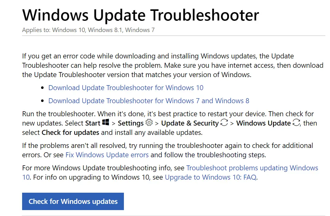 Windows Errors A Look At Root Details Of Windows Update Troubleshooter 