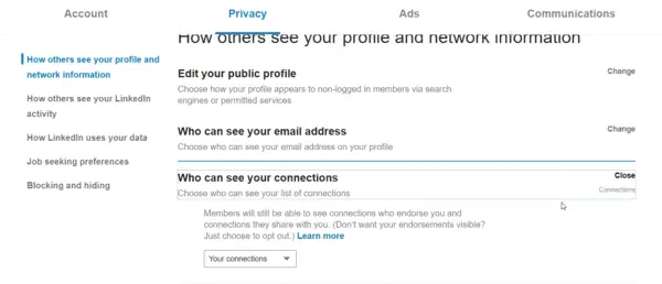 Linkedin Who Can See Your Connections
