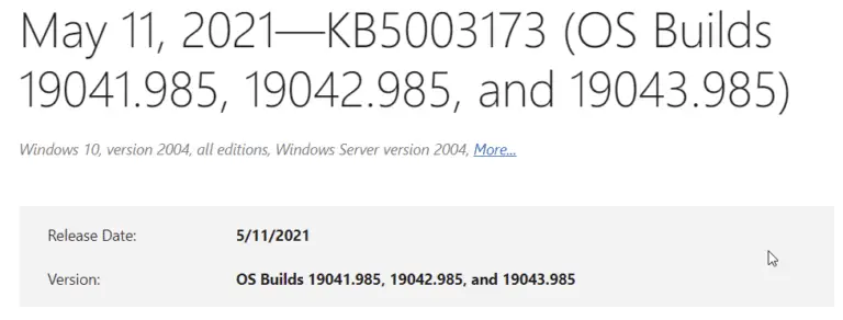 Solve KB5003173 Error causing 0x800f0922 with these five fixes