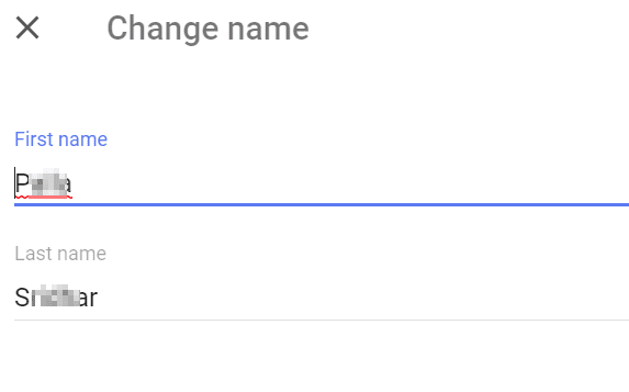 Change Google Name