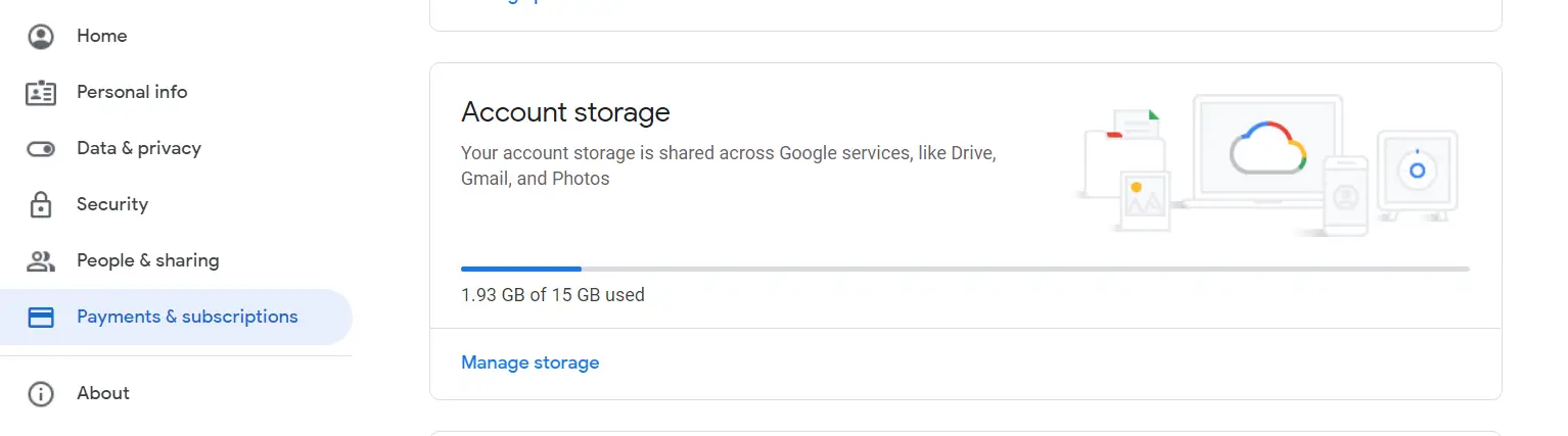 google account storage