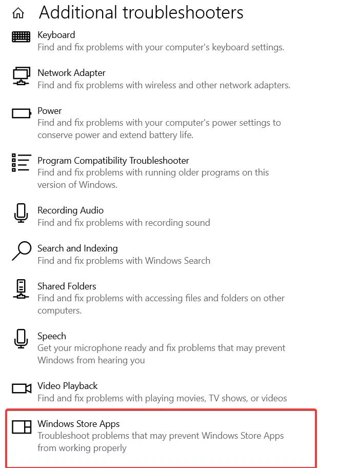 microsoft store apps troubleshoot