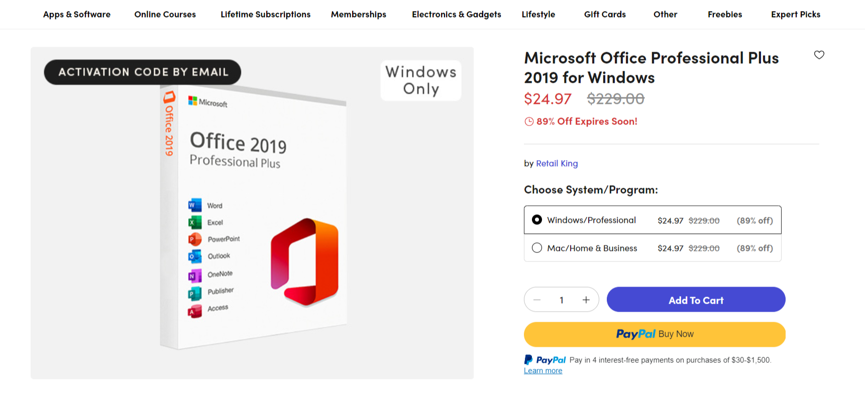 microsoft office professional plus 2019 lifetime license