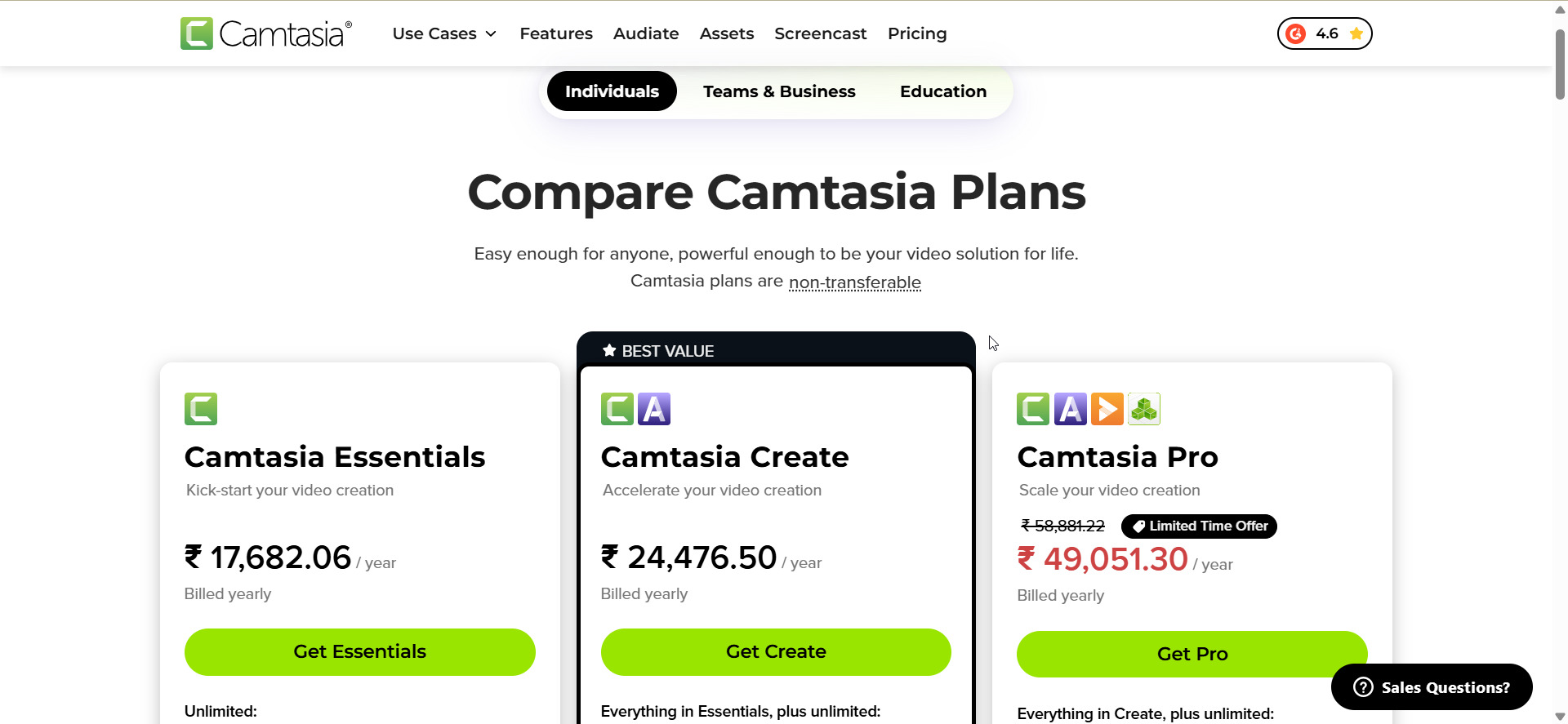 Camtasia Pricing