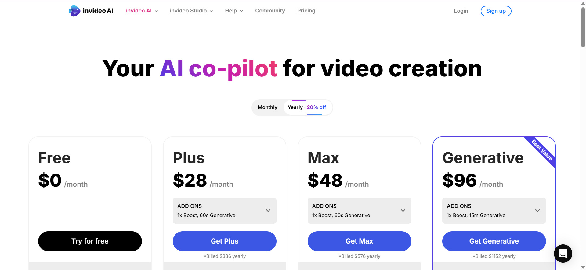 Invideo Ai Pricing